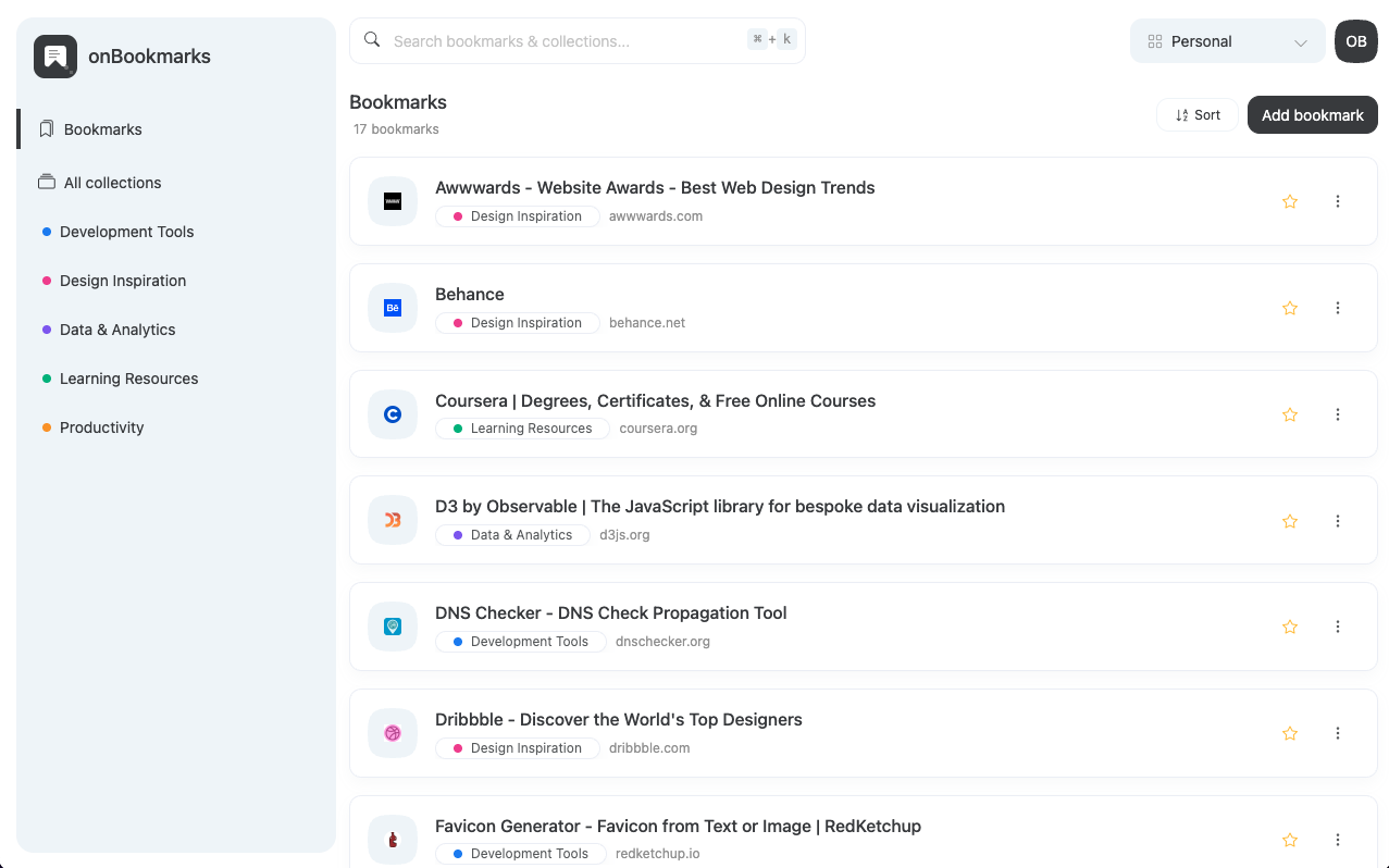 My onBookmarks